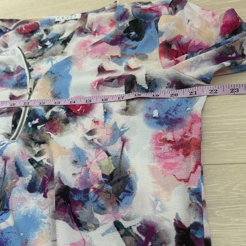 ✨Chaus Vibrant Floral Blouse Pink, Blue, and Purple - Picture 4 of 7